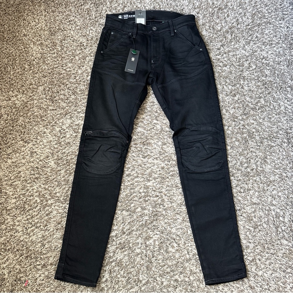 G-Star Raw Black Skinny Moto Jeans